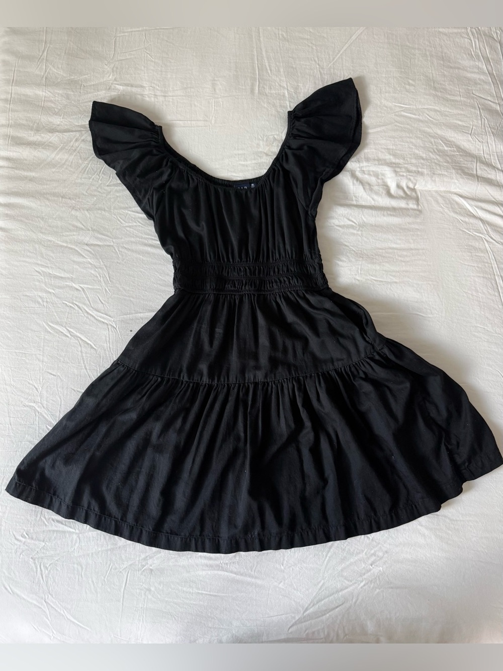 GAP Black Flutter Sleeve Tiered Sundress